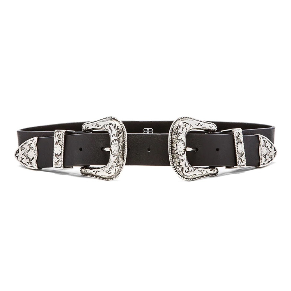 Bri Bri Waist Belt in Black & Silver